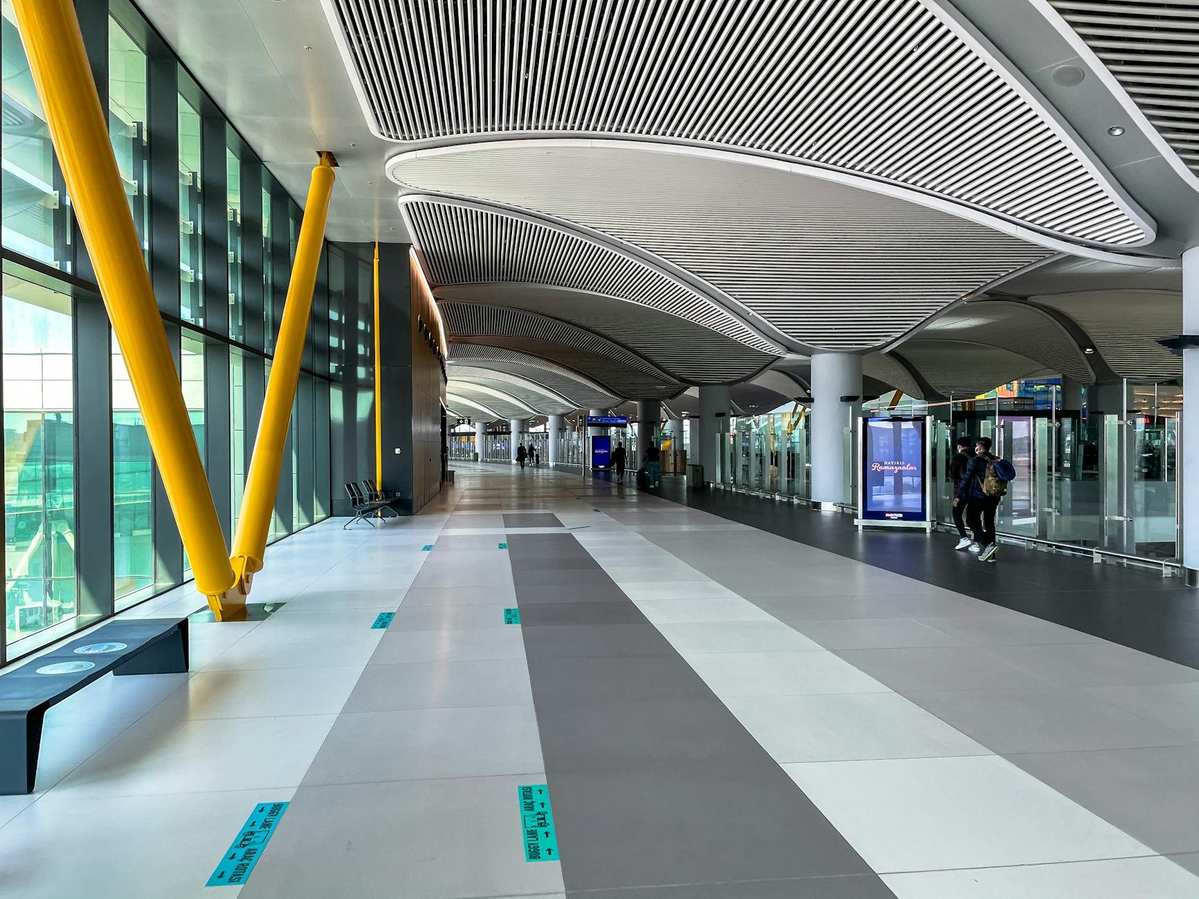 Airport travel scene for Turkish domestic and international flights.
