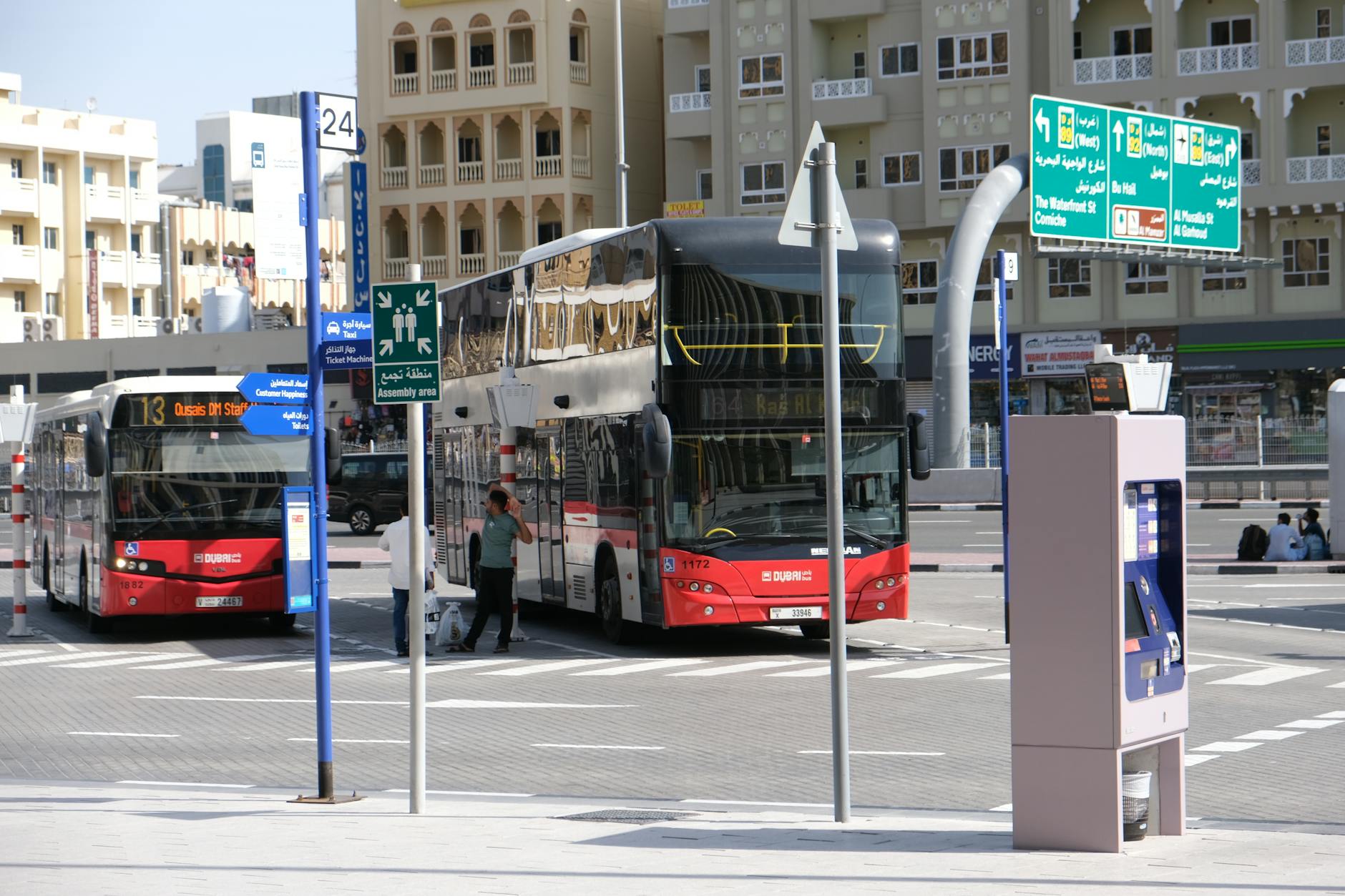 City bus moving through a UAE street.