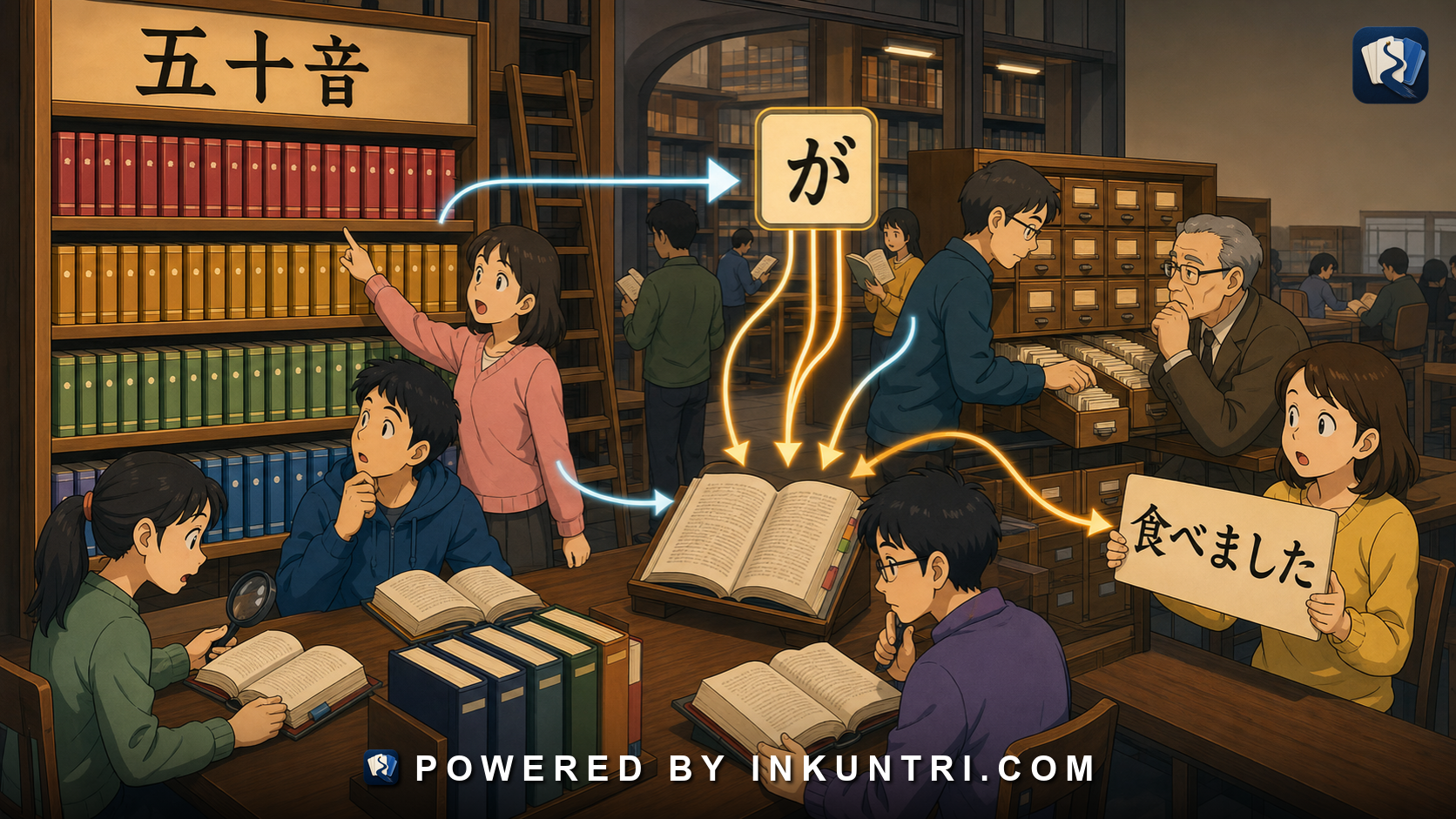Illustration for How Japanese Dictionaries Sort Kana and Kanji.