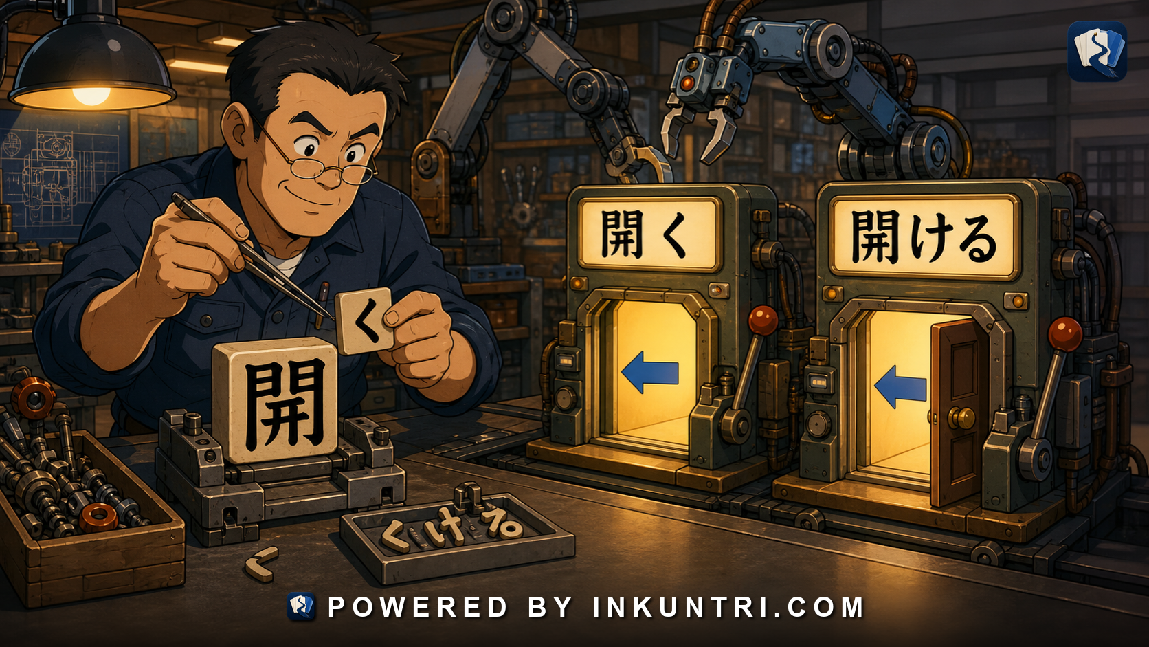 Illustration for Okurigana as Grammar: How Kana Endings Disambiguate Kanji.