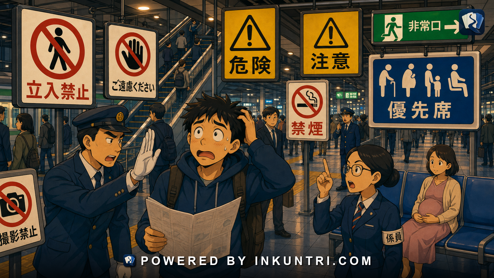 Illustration for Public-Sign Japanese: Prohibitions, Requests, Warnings, and Polite Authority.