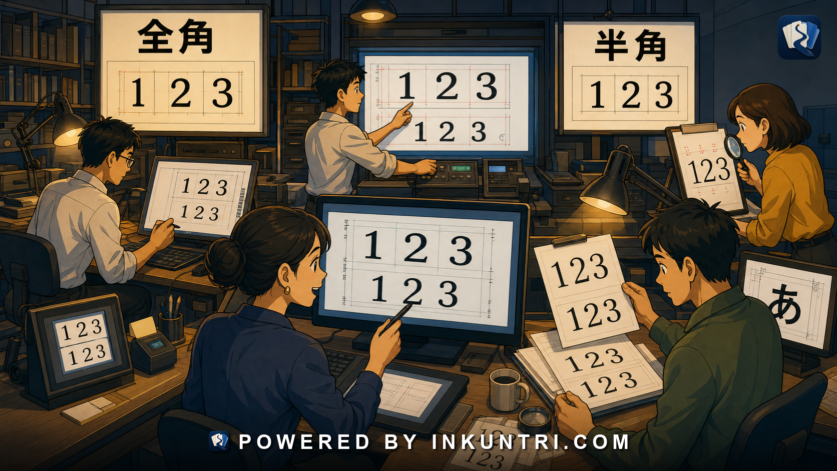 Illustration for Japanese Typography: Full-Width Forms, Ruby Text, and Digital Fonts.