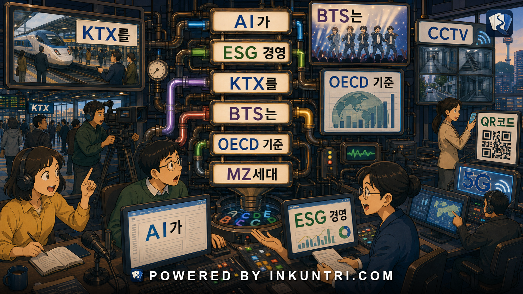 Illustration for Acronyms and Initialisms in Korean: English Letters Inside Hangul Text.