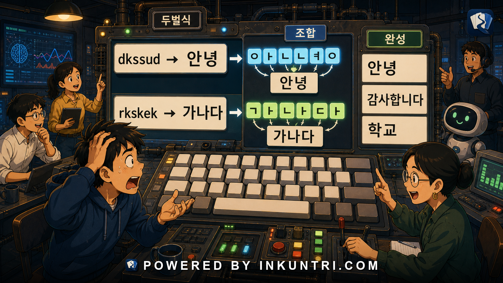 Illustration for How Korean Input Methods Shape Typing and Spelling.