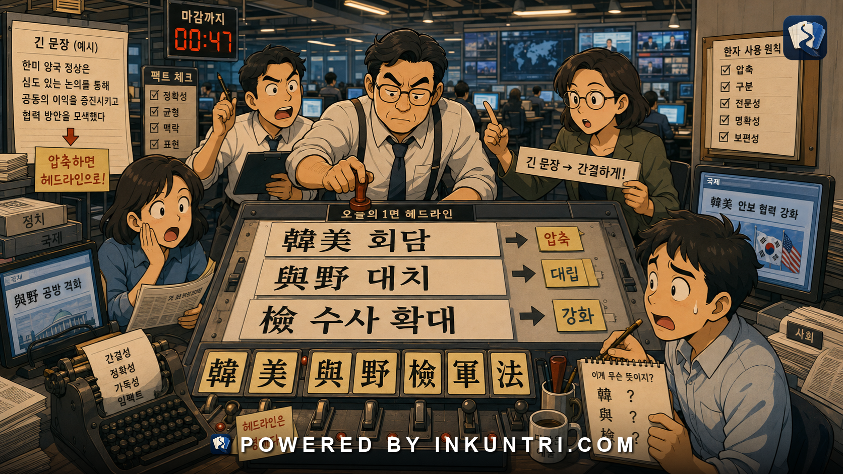 Illustration for How Korean Newspapers Use Hanja for Compression and Clarity.