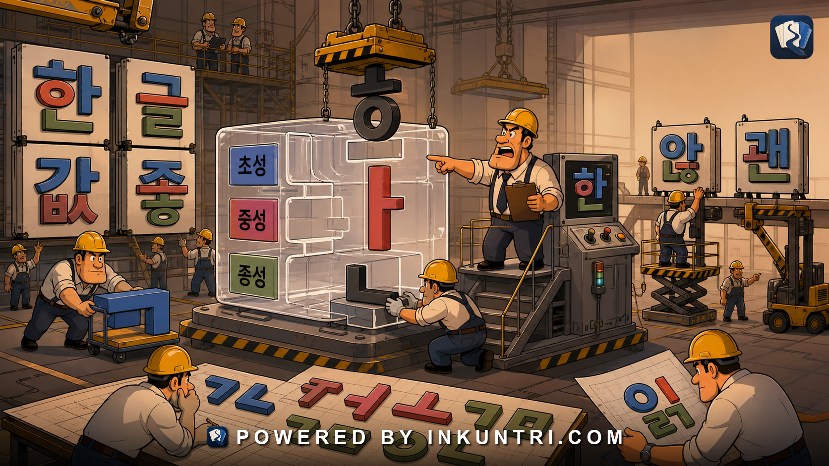 Illustration for Jamo, Syllable Blocks, and Why Korean Looks Square.