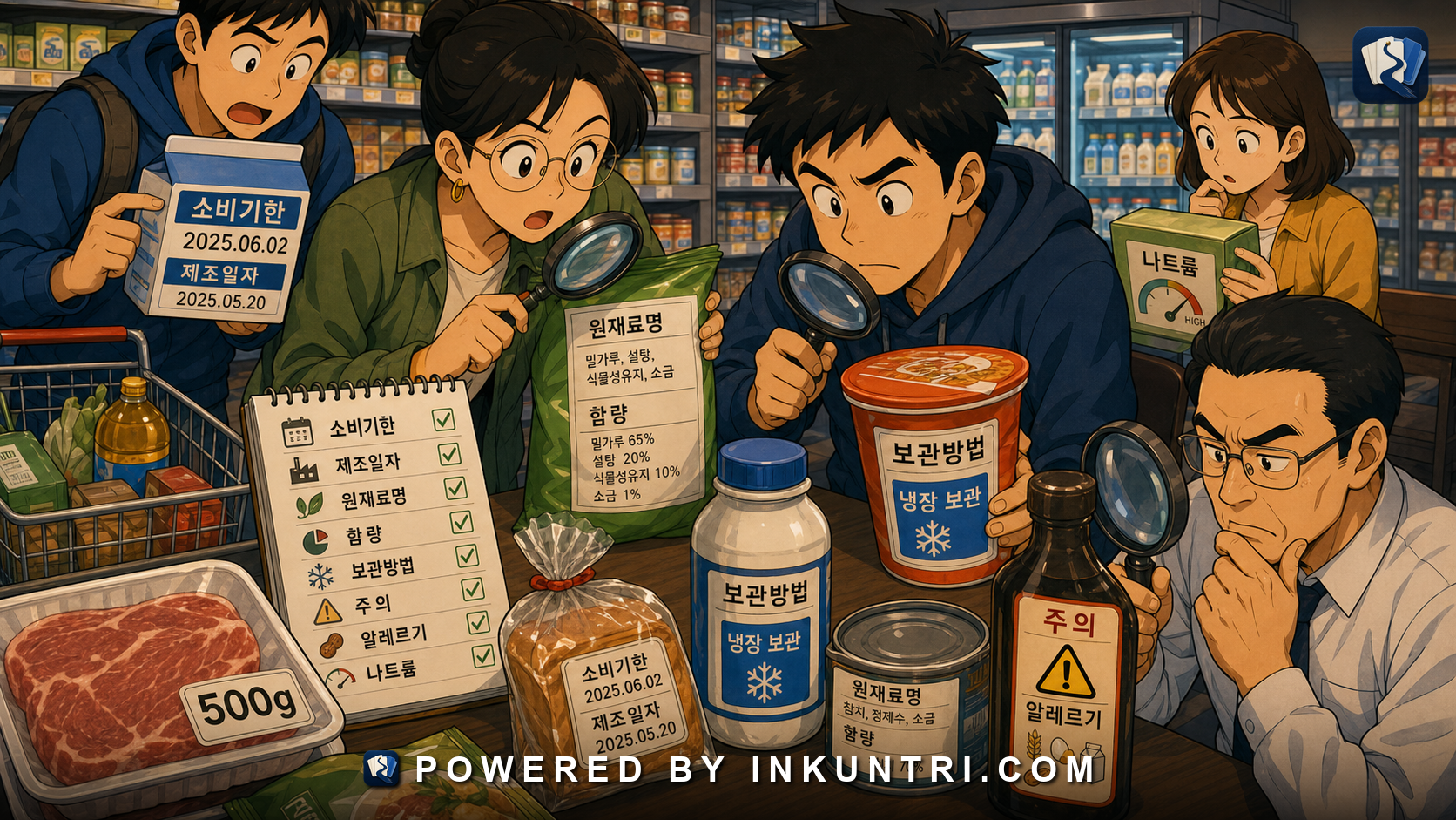 Illustration for Korean Packaging Literacy: Labels, Expiry Dates, Ingredients, and Warnings.