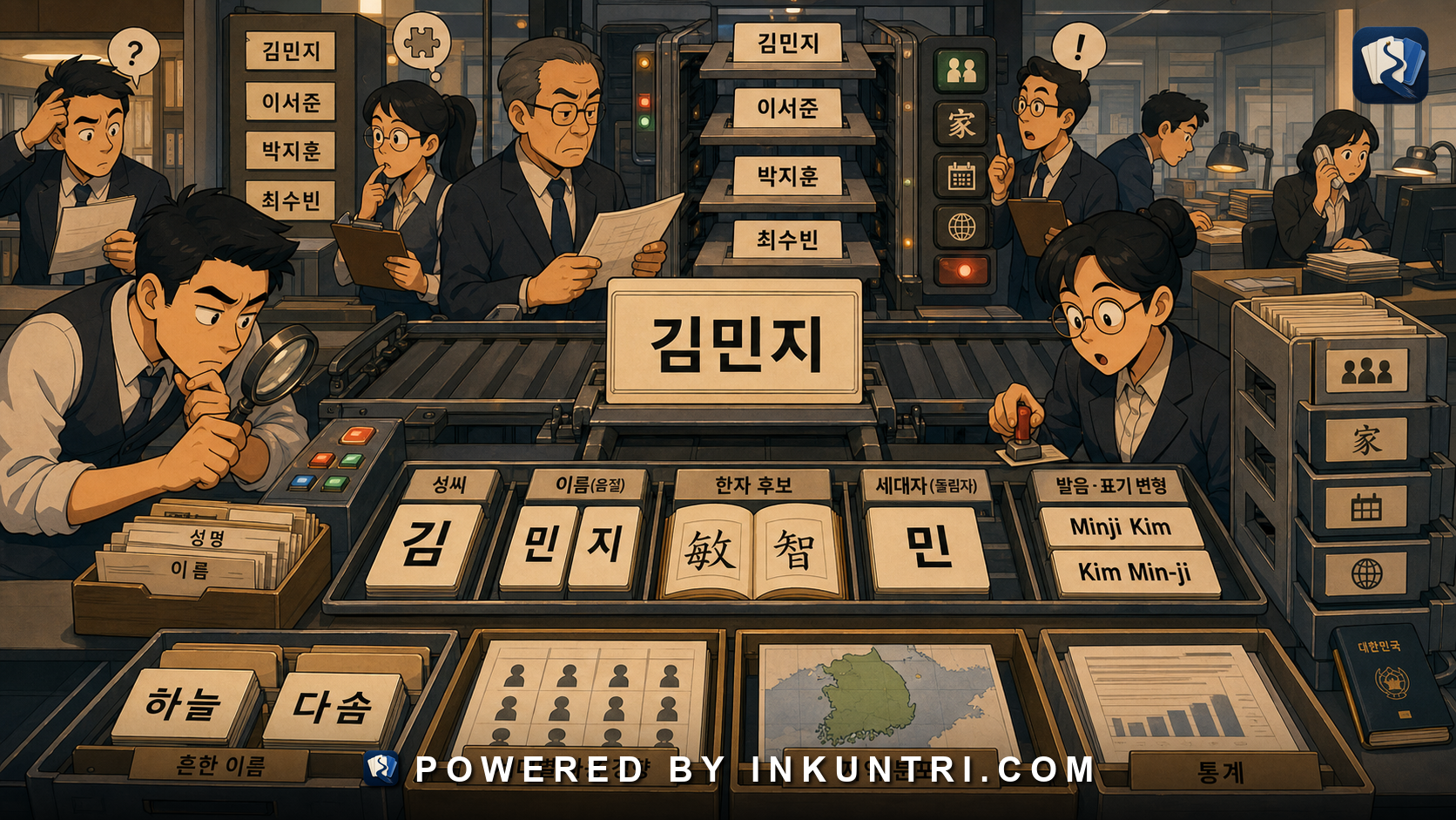 Illustration for Reading Korean Personal Names: Syllables, Hanja, Generations, and Ambiguity.