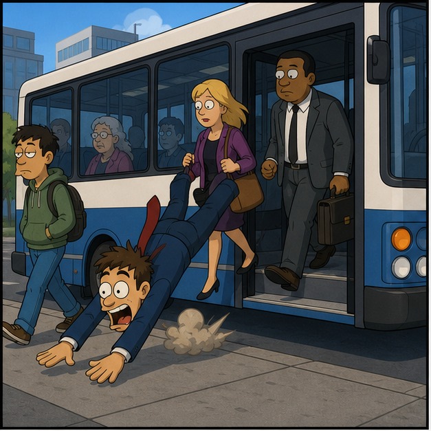 Illustration for выйти из; выйти из транспорта