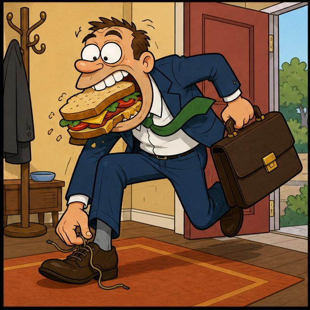 Illustration for поспешно; наспех