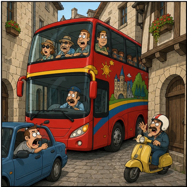 Illustration for большой туристический автобус