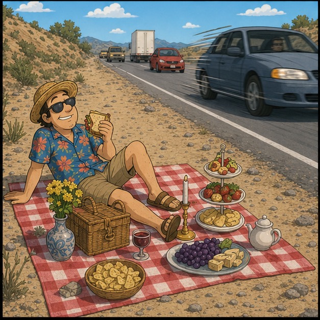 Illustration for обочина дороги