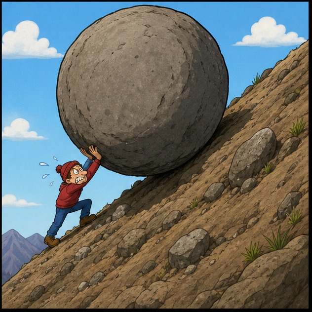 Illustration for трудность казаться спокойным