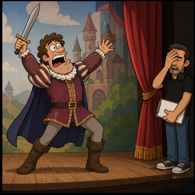 Illustration for играть роль; исполнять роль