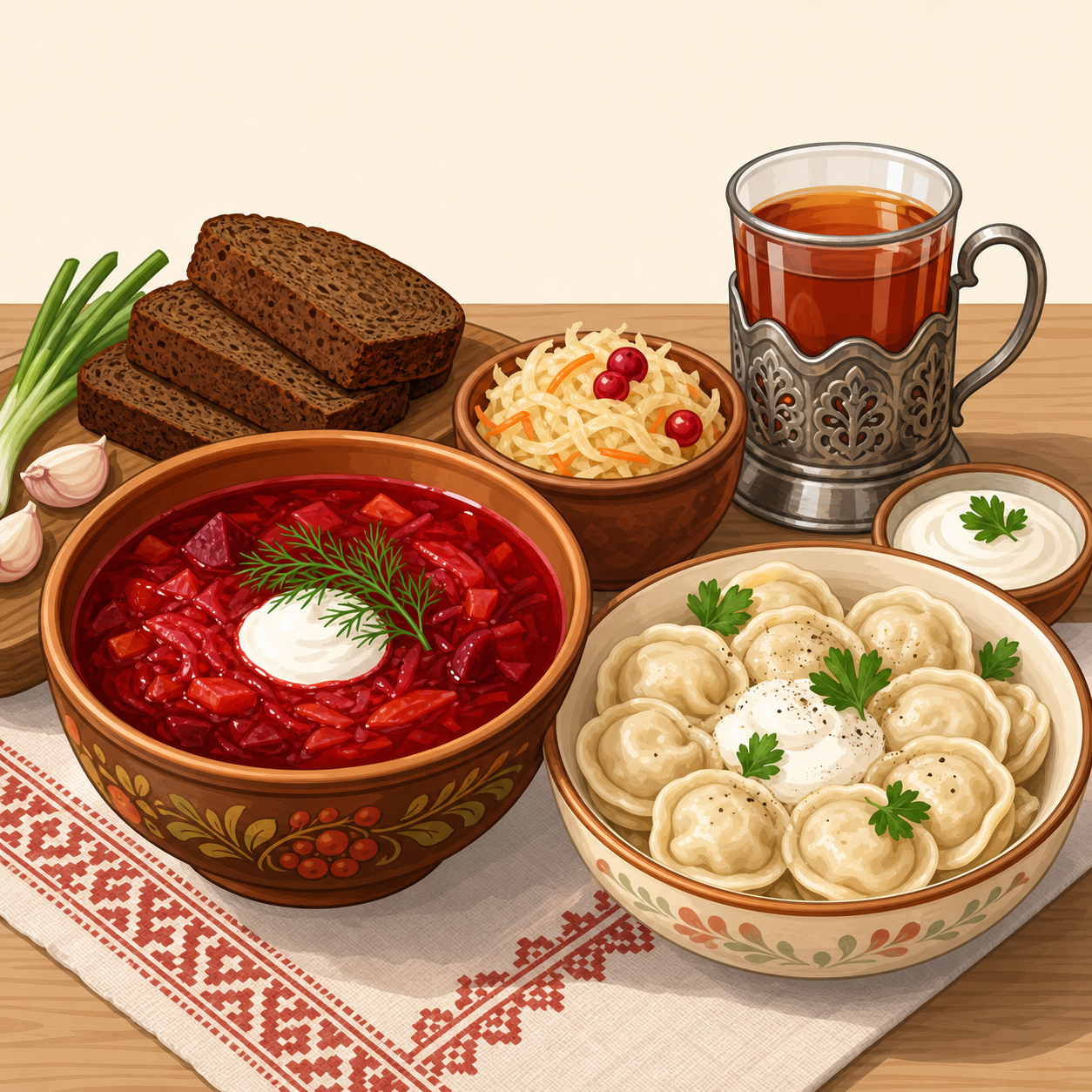 Illustration for русская еда