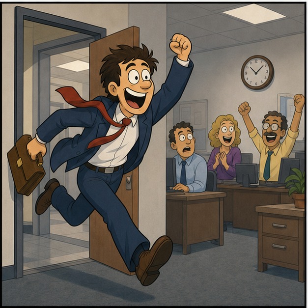 Illustration for закончить работу; уйти с работы