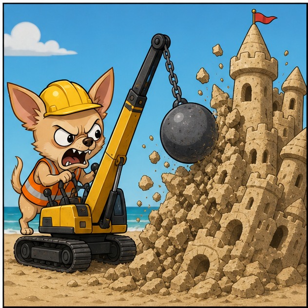 Illustration for разорвать подушку