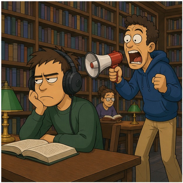 Illustration for громко