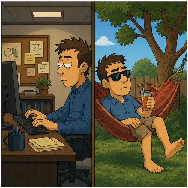 Illustration for работать неполный день