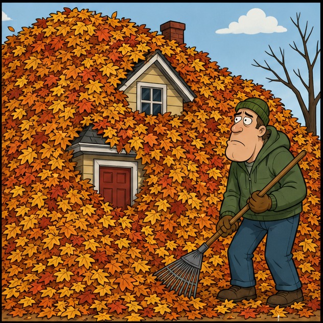 Illustration for листья во дворе
